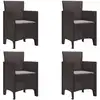 Image de Chaise De Jardin 4 Pc Marron Polypropylène Vidaxl