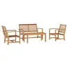 Image de Vidaxl ensemble de canapé de jardin 4 pcs naturel bois de teck massif
