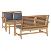 Image de Vidaxl ensemble de canapé de jardin 3 pcs naturel bois de teck massif