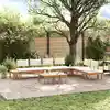 Image de Ensemble De Canapé De Jardin 5 Pcs Marron Et Crème Vidaxl