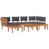 Image de Vidaxl set de banc de jardin 4 pièces avec coussins - bois de teck solide