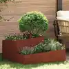 Image de Cache-pot De Jardin Marron 80 X 80 X 50 Cm Acier Patiné Vidaxl