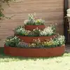 Image de Cache-pot De Jardin Marron 120 X 120 X 20 Cm Acier Patiné Vidaxl