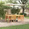 Image de Ensemble De Salle À Manger Pour Jardin 7 Pcs Marron Vidaxl
