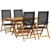 Image de Ensemble De Salle À Manger Pour Jardin 5 Pcs Noir Vidaxl