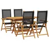 Image de vidaXL Ensemble de salle à manger pour jardin 5 pcs Noir 3375730