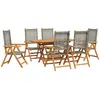 Image de Ensemble De Salle À Manger Pour Jardin 7 Pcs Gris Vidaxl