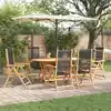 Image de Ensemble De Salle À Manger Pour Jardin 7 Pcs Noir Vidaxl