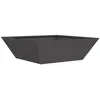 Image de Cache-pot en métal - vidaXL - 50x50x15 cm - Noir - Acier laminé à froid - Forme trapézoïdale - Résistant aux intempéries