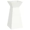 Image de Support pour plantes en plastique - vidaXL - Blanc mat - Forme trapézoïdale - 35x35x73 cm - Intérieur/extérieur
