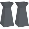 Image de Jardinière pilier - vidaXL - Anthracite - 35x35x73 cm - Lot de 2 - Utilisation en extérieur - Assemblage requis