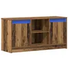 Image de Meuble TV mural en bois dingénierie - vidaXL - 100x34x50 cm - Marron - 2 portes - 2 étagères - Assemblage requis