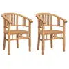 Image de Vidaxl chaise 2 pcs marron 63 x 58 x 89 cm bois de teck massif