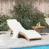 Image de Transat De Jardin Marron 198 X 55 X 58,5 Cm Bois De Teck Massif Vidaxl