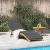 Image de Transat De Jardin Marron 198 X 55 X 58,5 Cm Bois De Teck Massif Vidaxl