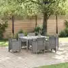 Image de Table De Jardin Gris Clair 150 X 100 X 73 Cm Polyrotin Vidaxl