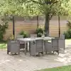 Image de Table De Jardin Gris Clair 200 X 100 X 73 Cm Polyrotin Vidaxl