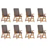 Image de Vidaxl chaise de jardin 8 pcs marron et gris 57 x 71,5 x 104 cm