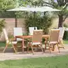 Image de Chaise De Jardin 6 Pcs Marron Et Blanc 57 X 71,5 X 104 Cm Vidaxl