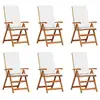 Image de Vidaxl chaise de jardin 6 pcs marron et blanc 57 x 71,5 x 104 cm