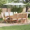 Image de Chaise De Jardin 8 Pcs Marron Et Blanc 57 X 71,5 X 104 Cm Vidaxl