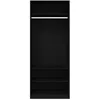 Image de Armoire moderne en bois dingénierie - vidaXL - Chêne Noir - 80x50x200 cm - 3 étagères - Finition mate