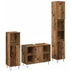 Image de Ensemble de meubles de salle de bain - vidaXL - Bois ancien - 3 pièces - Rangement spacieux - 80x33x50 cm - 30x30x180 cm