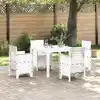 Image de Ensemble De Salle À Manger Pour Jardin 5 Pc Blanc Polypropylène Vidaxl
