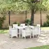 Image de Ensemble De Salle À Manger Pour Jardin 7 Pc Blanc Rattan Polt Vidaxl