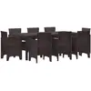 Image de Ensemble De Salle À Manger Pour Jardin 9 Pcs Marron Vidaxl