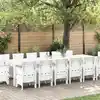 Image de Ensemble De Salle À Manger Pour Jardin 15 Pcs Blanc Rattan Polt Vidaxl