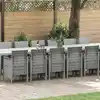 Image de Ensemble De Salle À Manger De Jardin Avec Coussins 17 Pc Pp Vidaxl