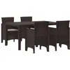 Image de vidaXL Ensemble de salle à manger pour jardin 5 pcs Marron Rattan Polt 3378698
