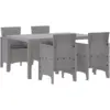 Image de Vidaxl ensemble de salle à manger pour jardin 5 pcs gris clair