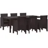 Image de Ensemble De Salle À Manger Pour Jardin 7 Pc Marron Vidaxl
