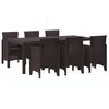 Image de vidaXL Ensemble de salle à manger pour jardin 7 pc Marron 3378717
