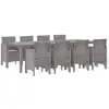Image de Vidaxl ensemble de salle à manger pour jardin 9 pcs blanc