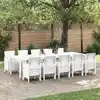 Image de Ensemble De Salle À Manger Pour Jardin 11 Pcs Blanc Vidaxl