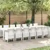 Image de Ensemble De Salle À Manger De Jardin Avec Coussins 15 Pc Blanc Vidaxl