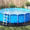 Image de Tapis De Piscine Ø 500 Cm (2 Mm) Rond Tissu Non Tissé Noir Vidaxl