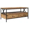 Image de Table basse rectangulaire - vidaXL - Bois ancien - 100x51x45 cm - Bois dingénierie - 2 tiroirs - 1 étagère