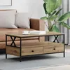 Image de Table basse Vidaxl Table basse chêne artisanal 100 x 51 x 45 cm Bois dingénierie