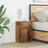 Image de Armoire De Chevet Led Avec Tiroir Bois Ancien 38 X 34 X 61 Cm Vidaxl