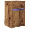 Image de Vidaxl armoire de chevet led avec tiroir bois ancien 38 x 34 x 61 cm