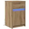 Image de Vidaxl armoire de chevet led chêne artisanal 38 x 34 x 61 cm