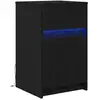 Image de Vidaxl armoire de chevet led avec tiroir chêne noir 38 x 34 x 61 cm