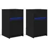 Image de Vidaxl armoire de chevet led 2 pcs chêne noir 38 x 34 x 61 cm