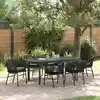 Image de Ensemble De Salle À Manger Pour Jardin 7 Pcs Noir Polyrotin Vidaxl