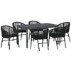 Image de Vidaxl ensemble de salle à manger pour jardin 7 pcs noir polyrotin