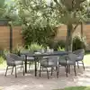 Image de Ensemble De Salle À Manger Pour Jardin 7 Pcs Gris Polyrotin Vidaxl